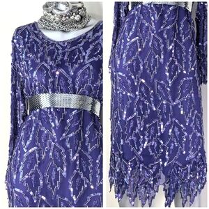 Disco Gatsby Flapper Party Cocktail Mother Of The Bride Silk Sequin/Bead…